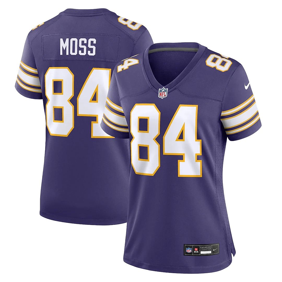 Zennovawear Randy Moss Minnesota Vikings Women's Classic Retired Player Game Jersey - Purple