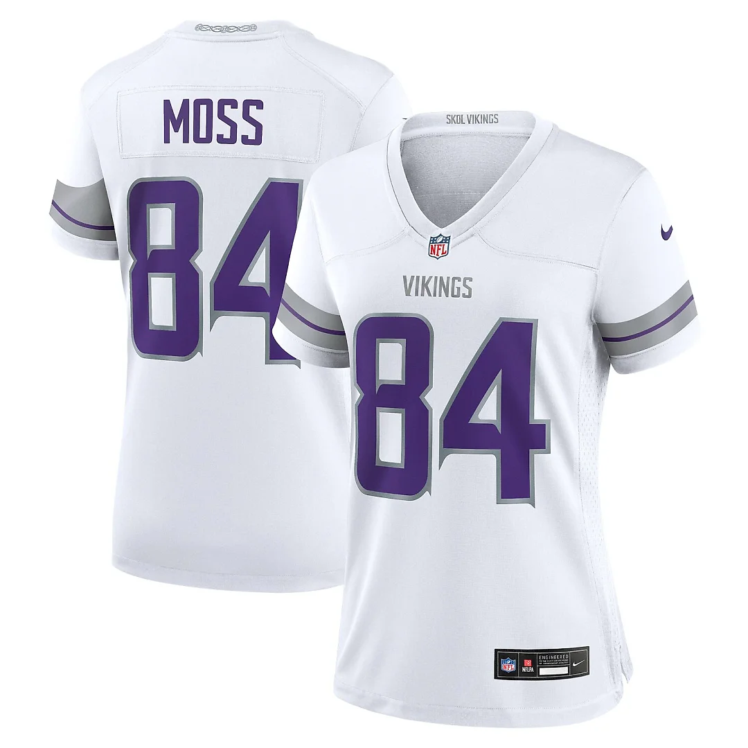 Zennovawear Randy Moss Minnesota Vikings Women's Alternate Retired Player Game Jersey - White