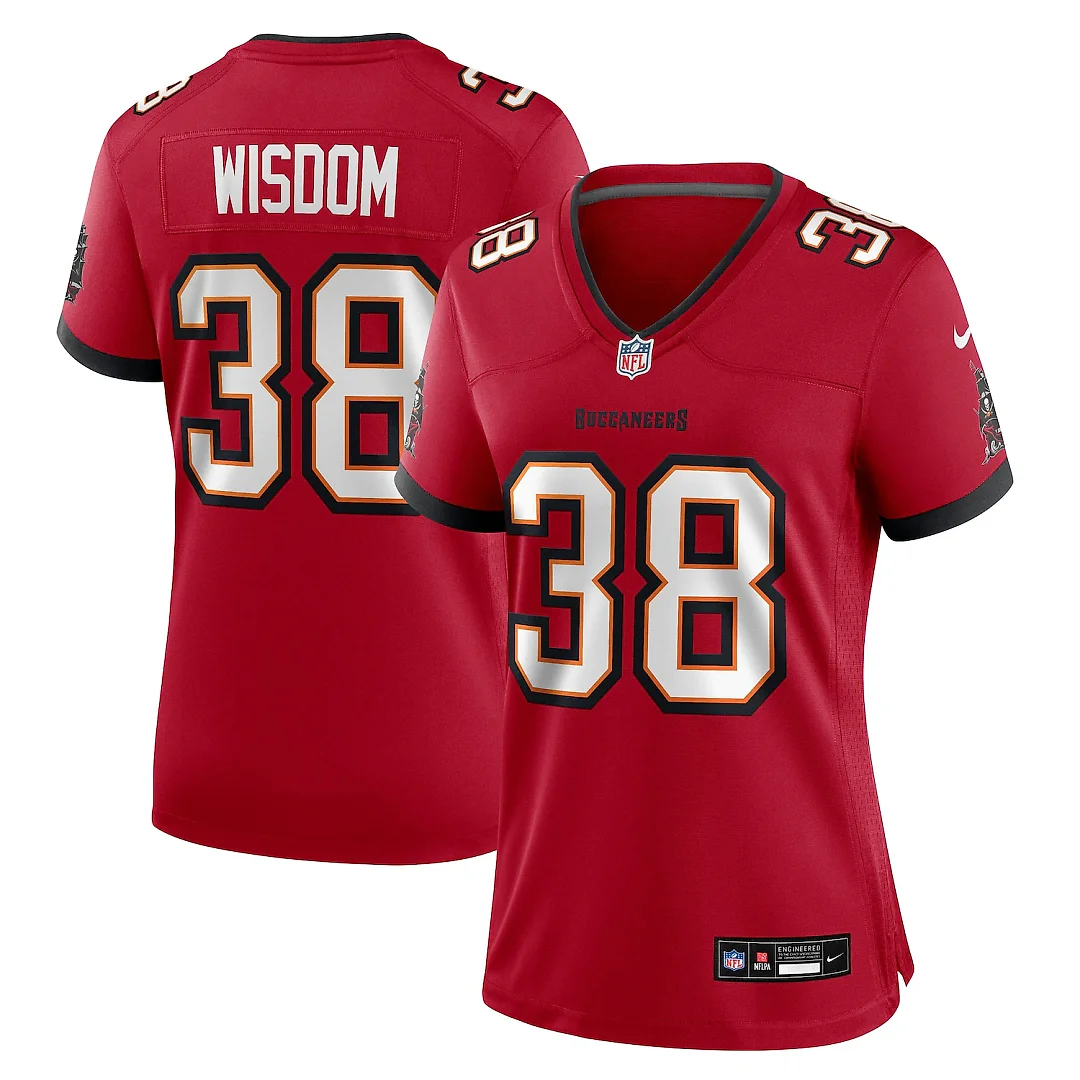 Zennovawear Rashad Wisdom Tampa Bay Buccaneers Women's Team Game Jersey - Red