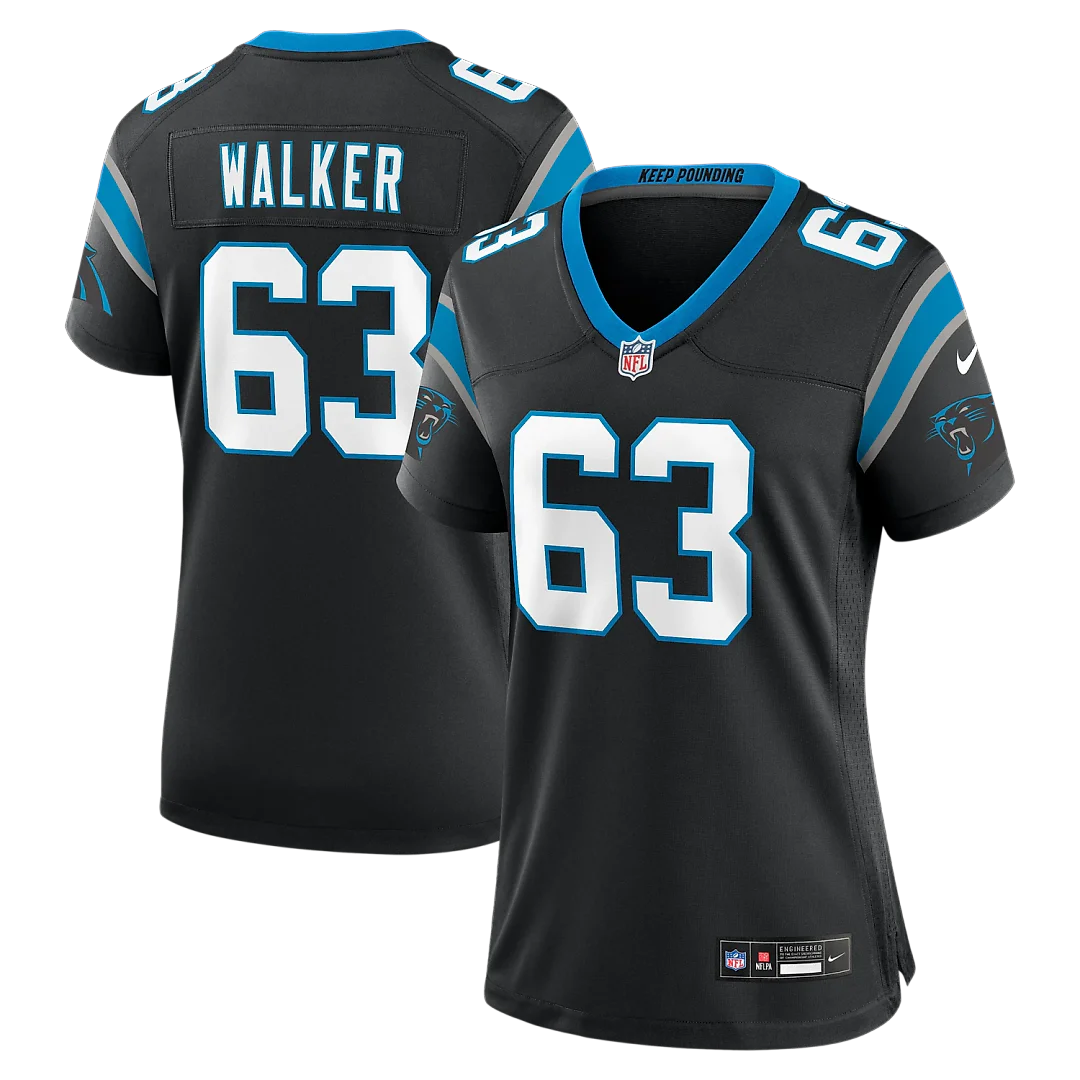 Zennovawear Rasheed Walker Carolina Panthers Women's Team Game Jersey - Black