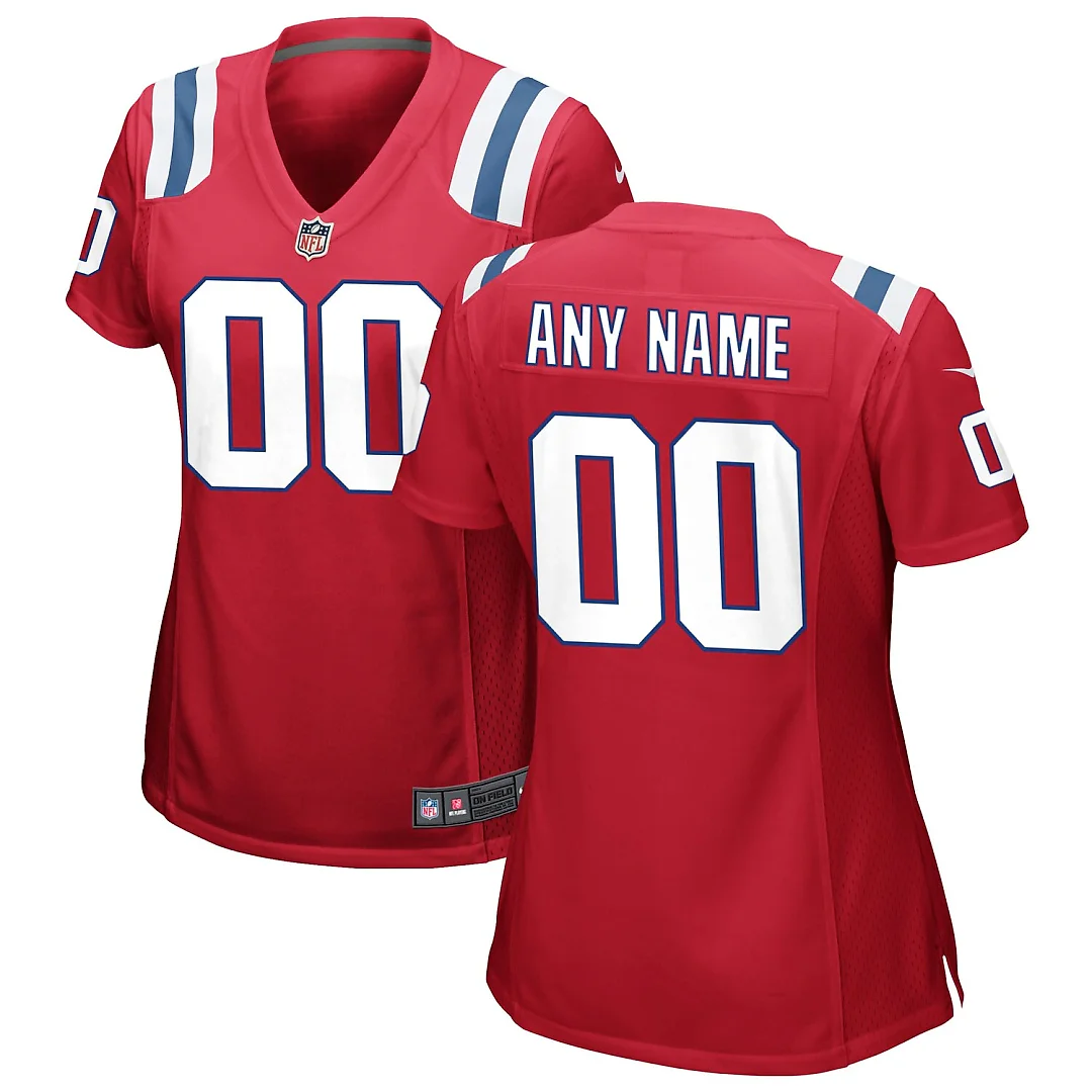 Zennovawear New England Patriots Women's Alternate Custom Jersey - Red