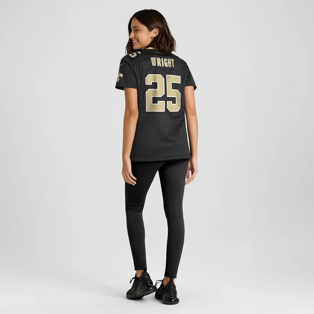 Zennovawear Rejzohn Wright New Orleans Saints Women's Team Game Jersey - Black