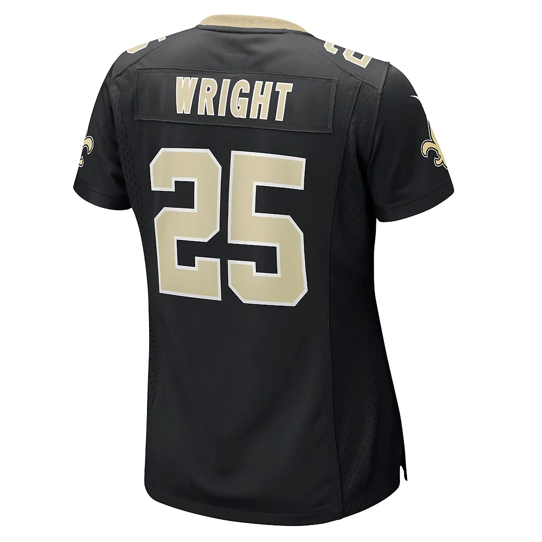 Zennovawear Rejzohn Wright New Orleans Saints Women's Team Game Jersey - Black