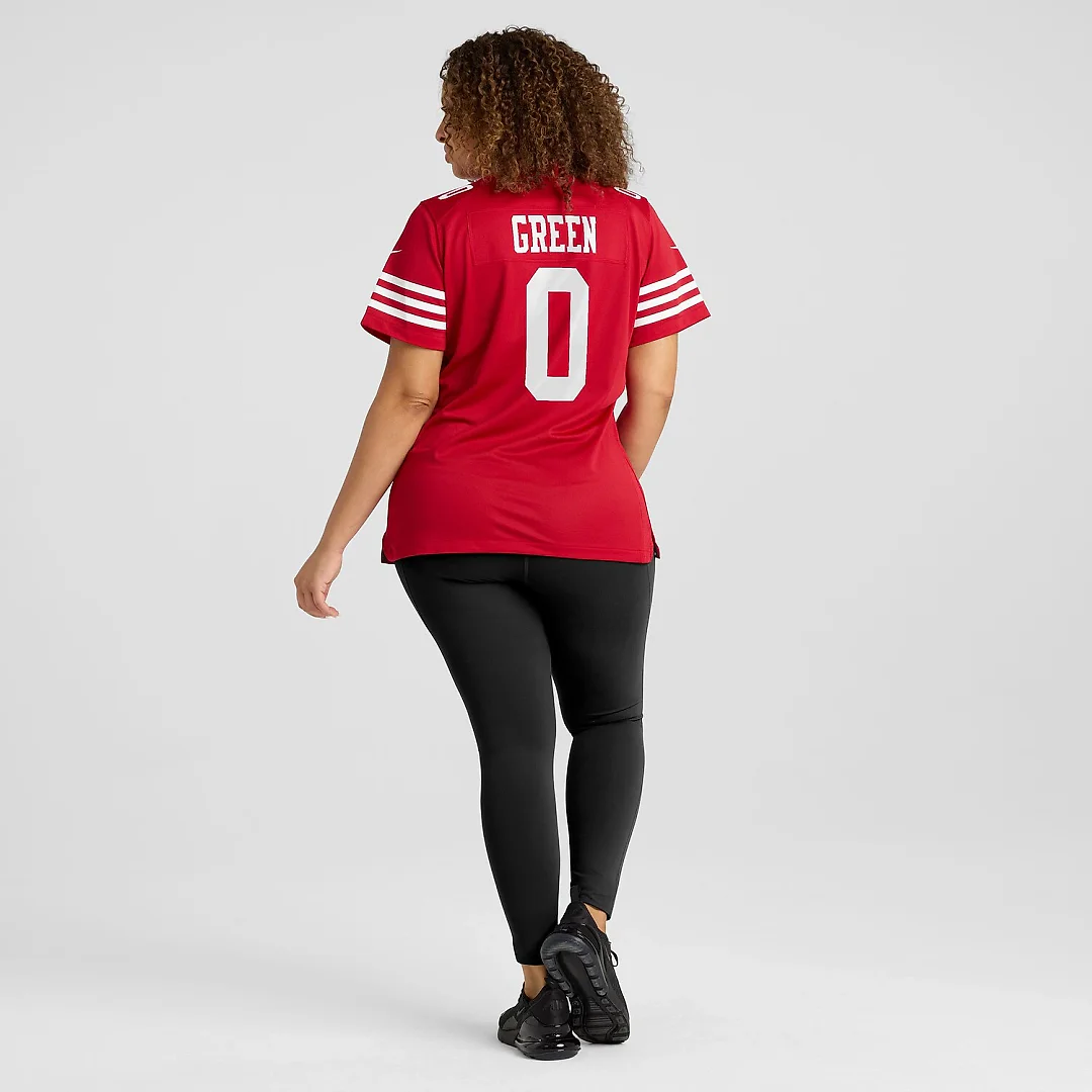 Zennovawear Renardo Green San Francisco 49ers Women's Team Game Jersey - Scarlet