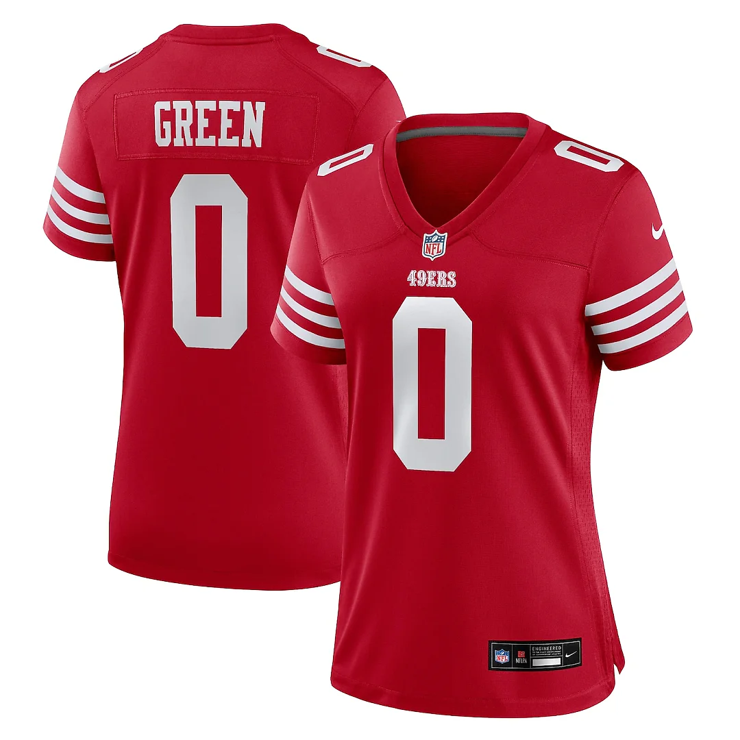 Zennovawear Renardo Green San Francisco 49ers Women's Team Game Jersey - Scarlet