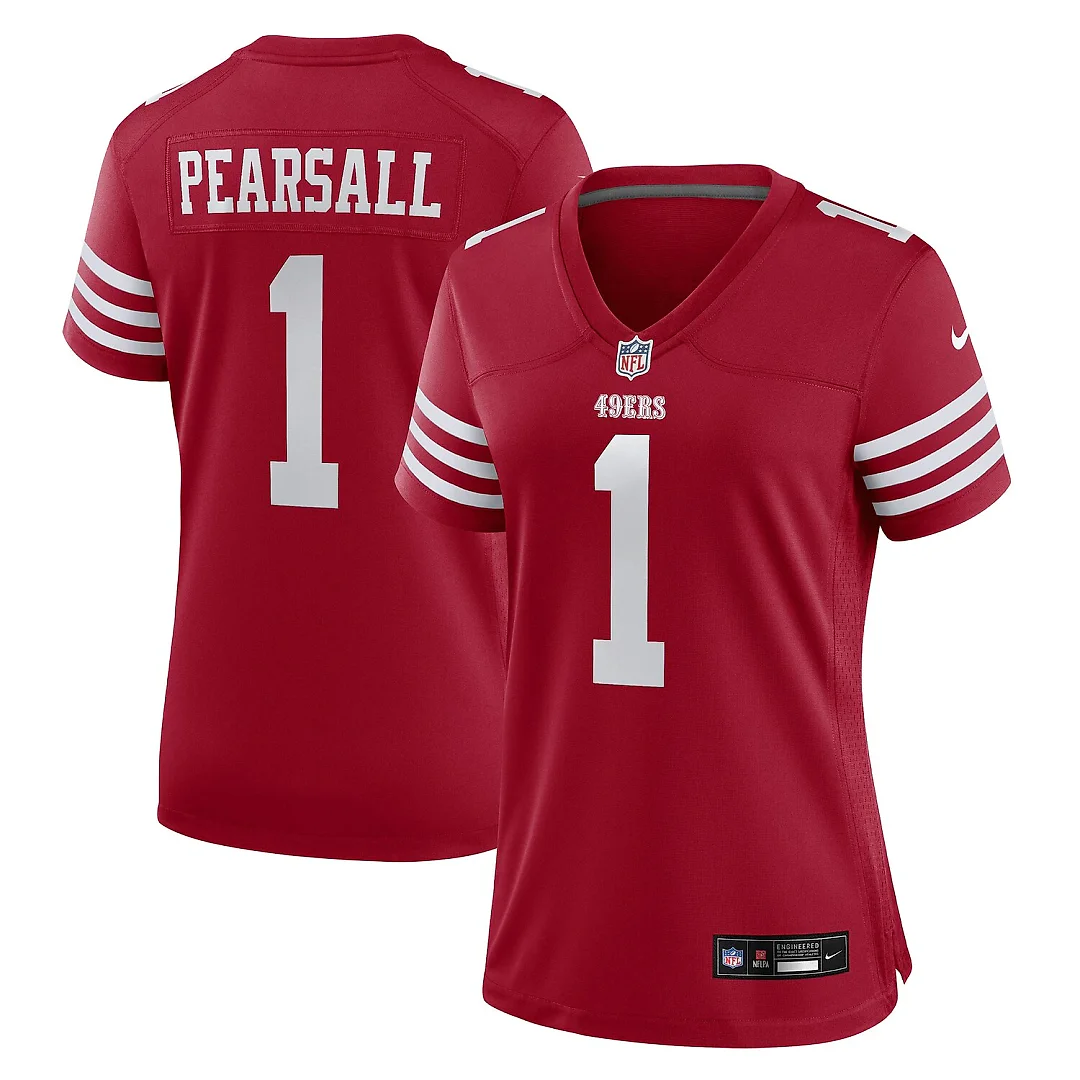 Zennovawear Ricky Pearsall San Francisco 49ers Women's Team Game Jersey - Scarlet
