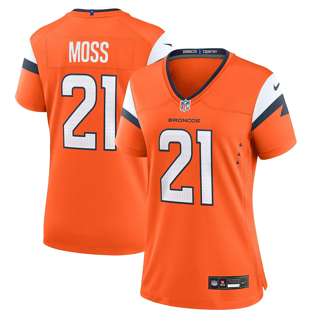 Zennovawear Riley Moss Denver Broncos Women's Team Game Jersey - Orange