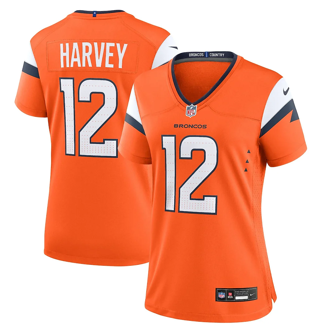 Zennovawear RJ Harvey Denver Broncos Women's Team Game Jersey - Orange