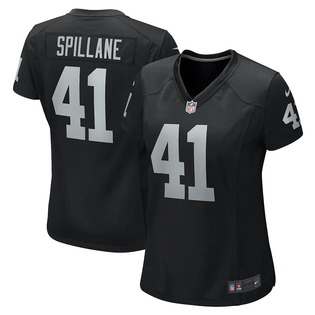 Zennovawear Robert Spillane Las Vegas Raiders Women's Game Player Jersey - Black