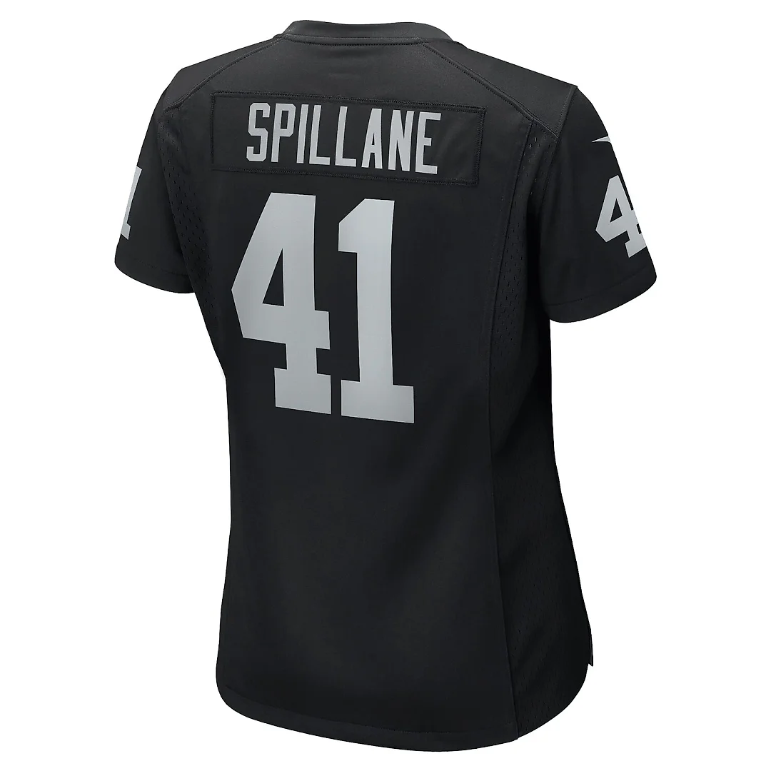 Zennovawear Robert Spillane Las Vegas Raiders Women's Game Player Jersey - Black