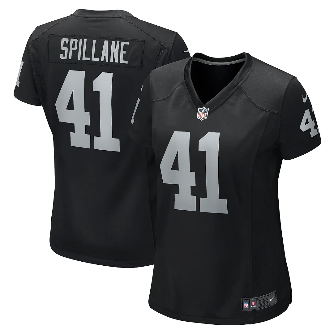 Zennovawear Robert Spillane Las Vegas Raiders Women's Game Player Jersey - Black