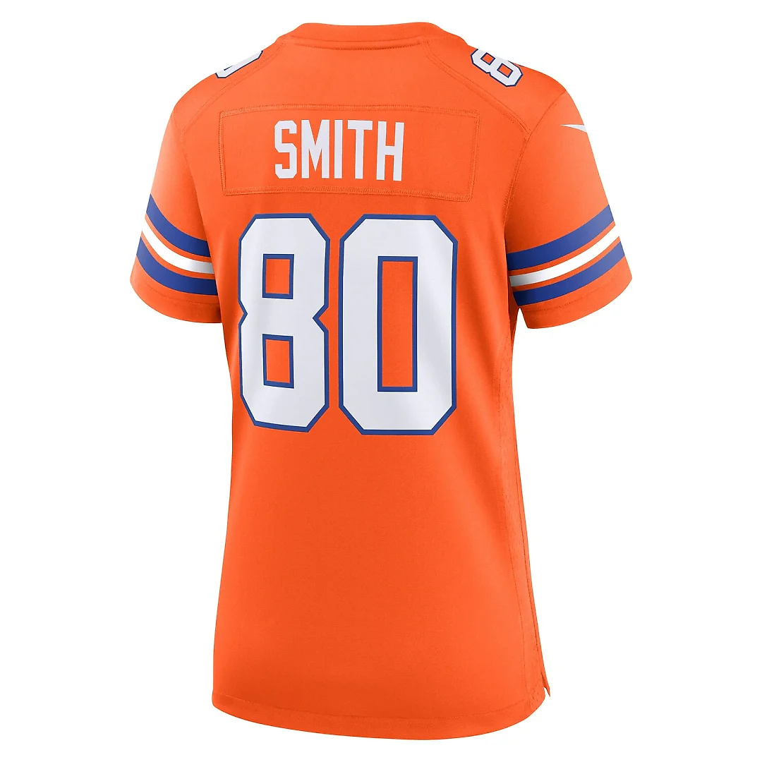 Zennovawear Rod Smith Denver Broncos Women's Mile High Collection 1977 Throwback Retired Player Game Jersey - Orange
