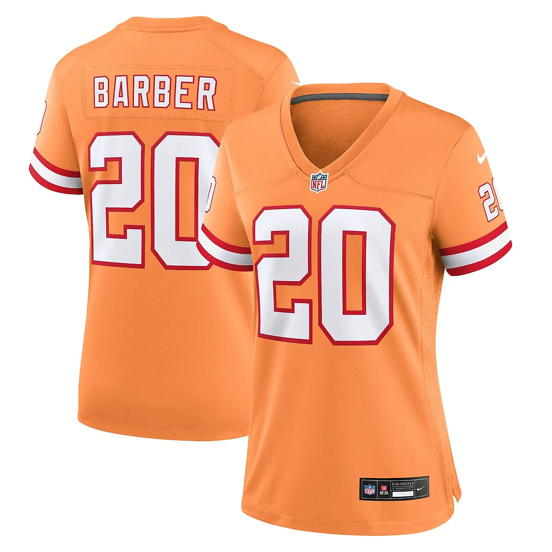 Zennovawear Ronde Barber Tampa Bay Buccaneers Women's Throwback Game Jersey - Orange