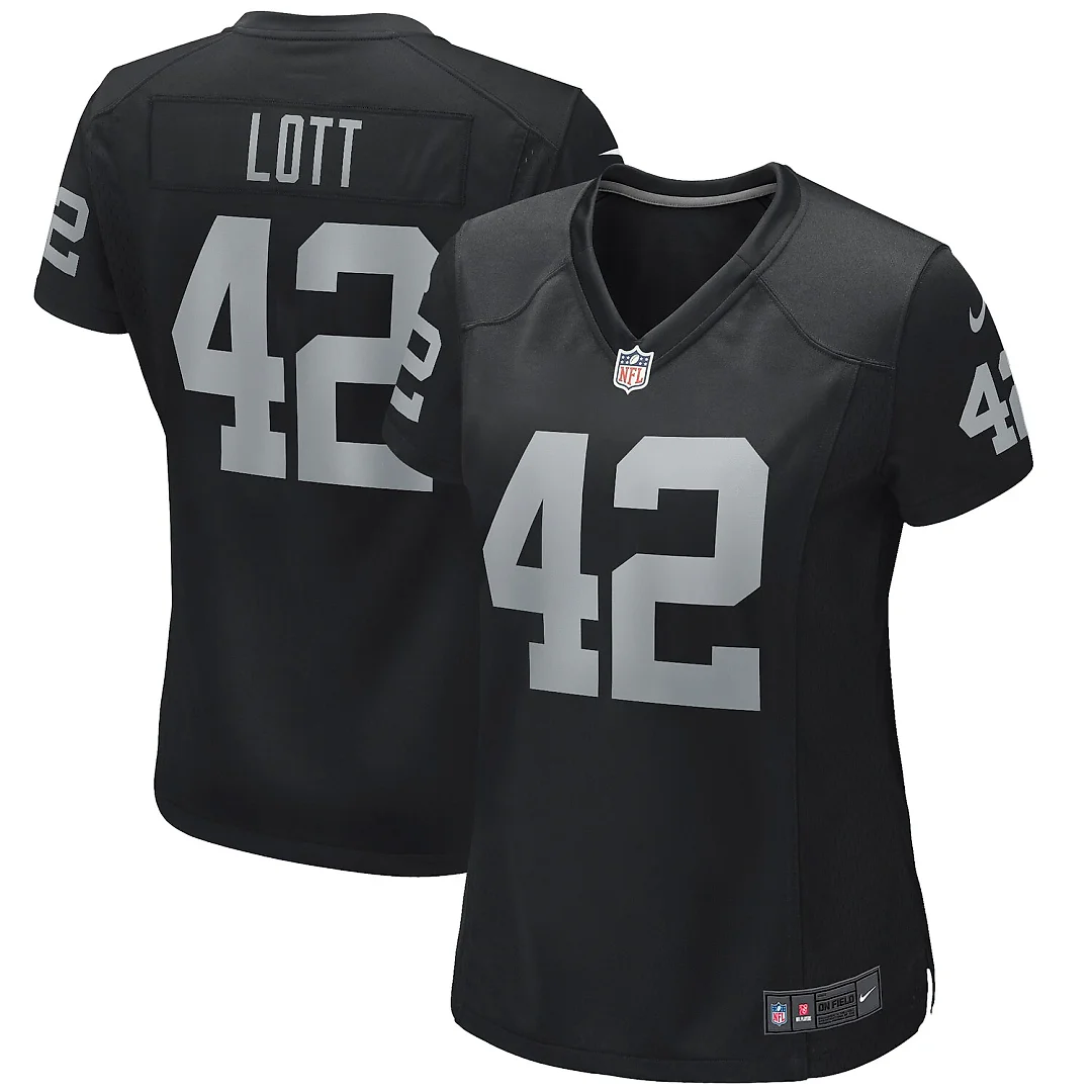 Zennovawear Ronnie Lott Las Vegas Raiders Women's Game Retired Player Jersey - Black