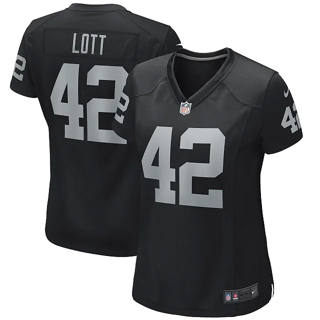 Zennovawear Ronnie Lott Las Vegas Raiders Women's Game Retired Player Jersey - Black