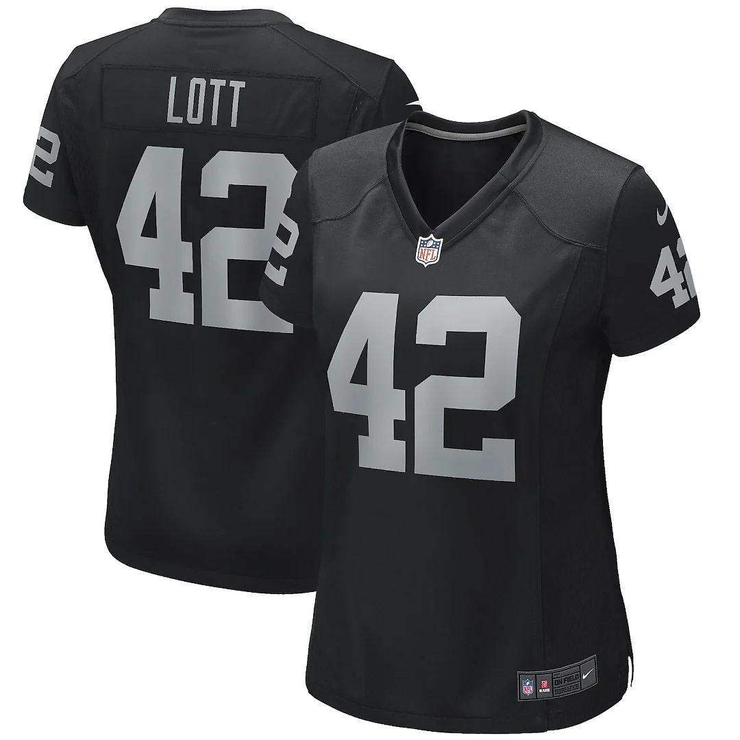 Zennovawear Ronnie Lott Las Vegas Raiders Women's Game Retired Player Jersey - Black