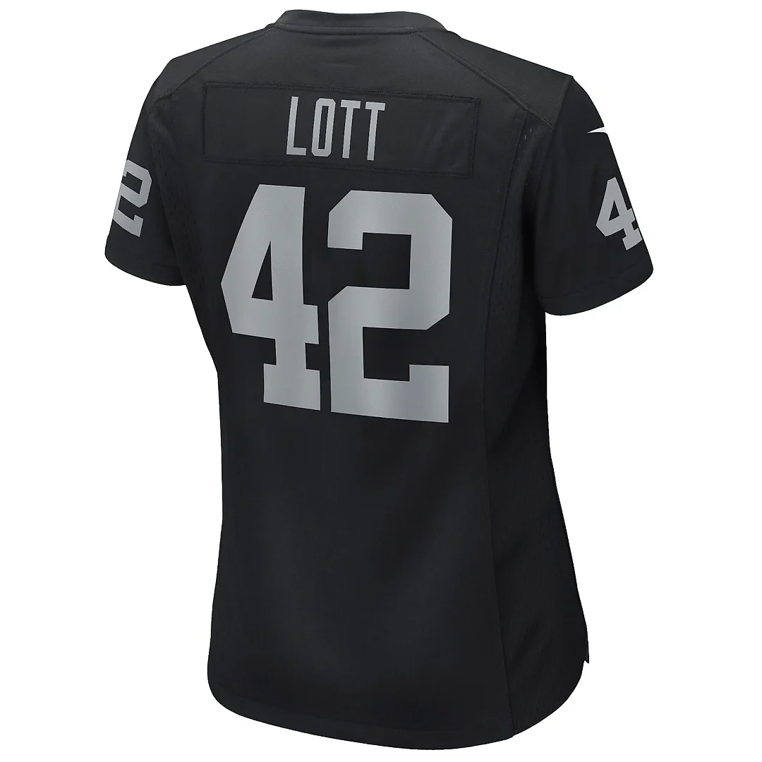Zennovawear Ronnie Lott Las Vegas Raiders Women's Game Retired Player Jersey - Black