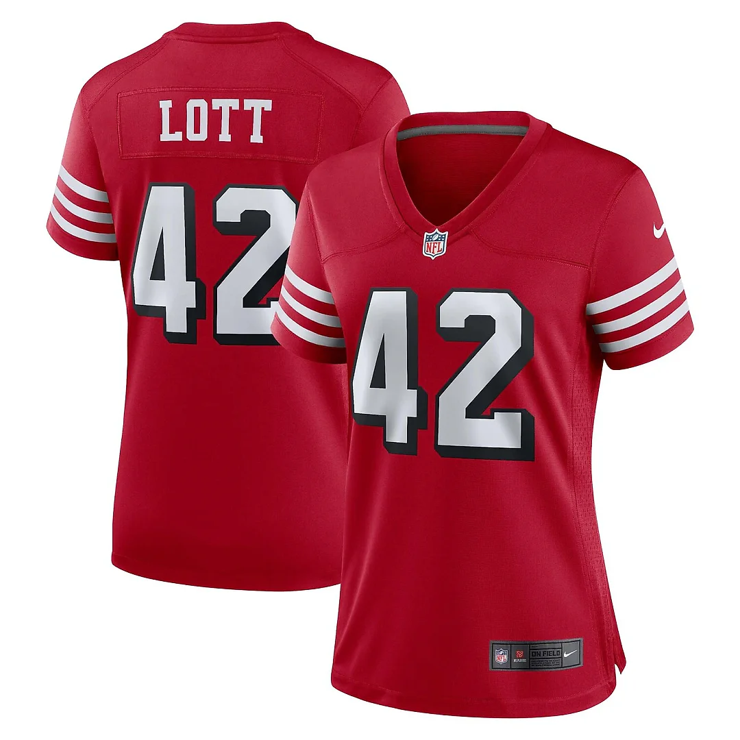 Zennovawear Ronnie Lott San Francisco 49ers Women's Alternate Game Jersey - Scarlet