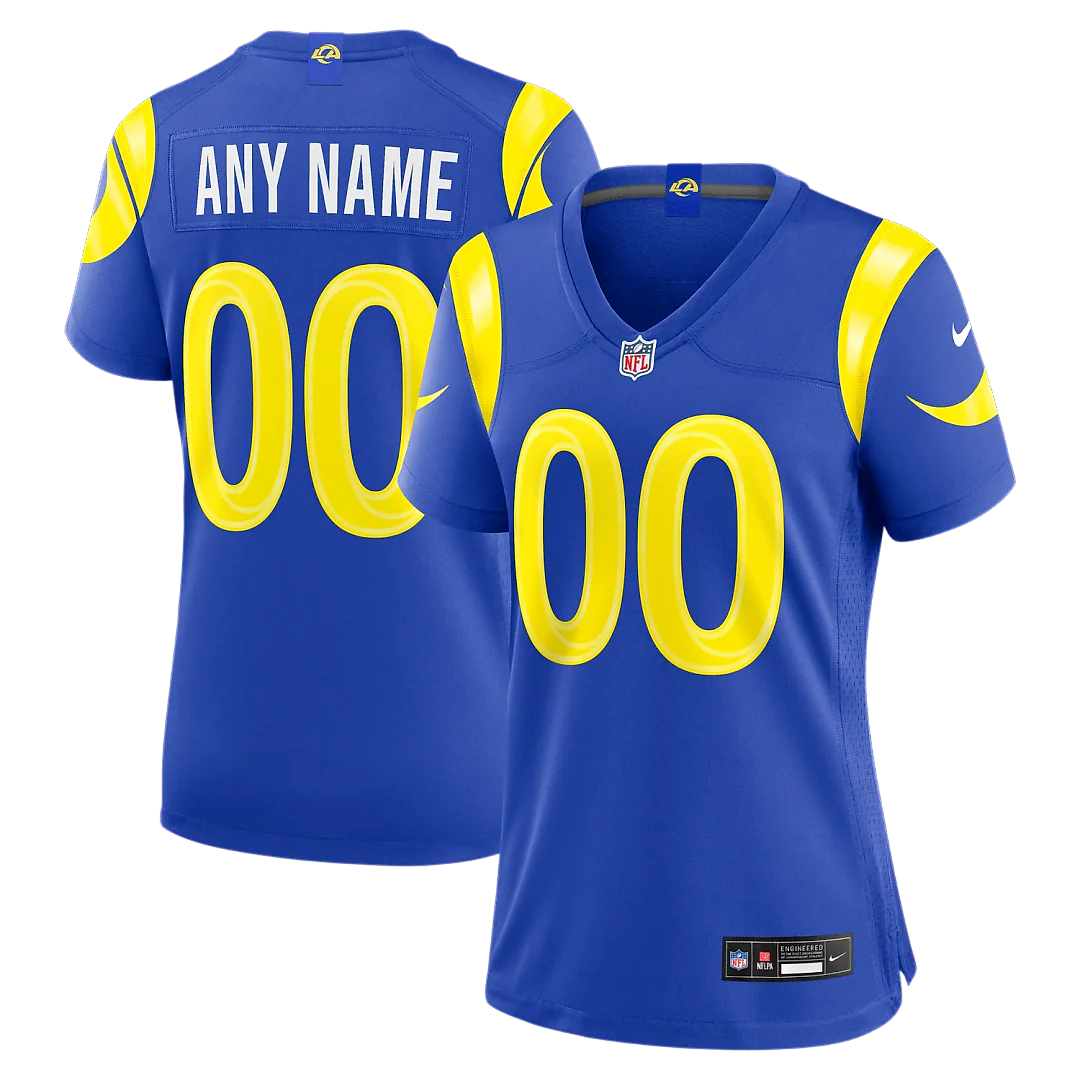 Zennovawear Los Angeles Rams Women's Custom Game Jersey - Royal