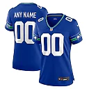 Zennovawear Seattle Seahawks Women's Throwback Custom Jersey - Royal