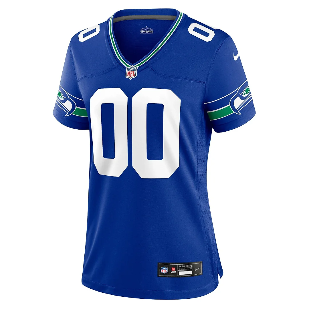 Zennovawear Seattle Seahawks Women's Throwback Custom Jersey - Royal