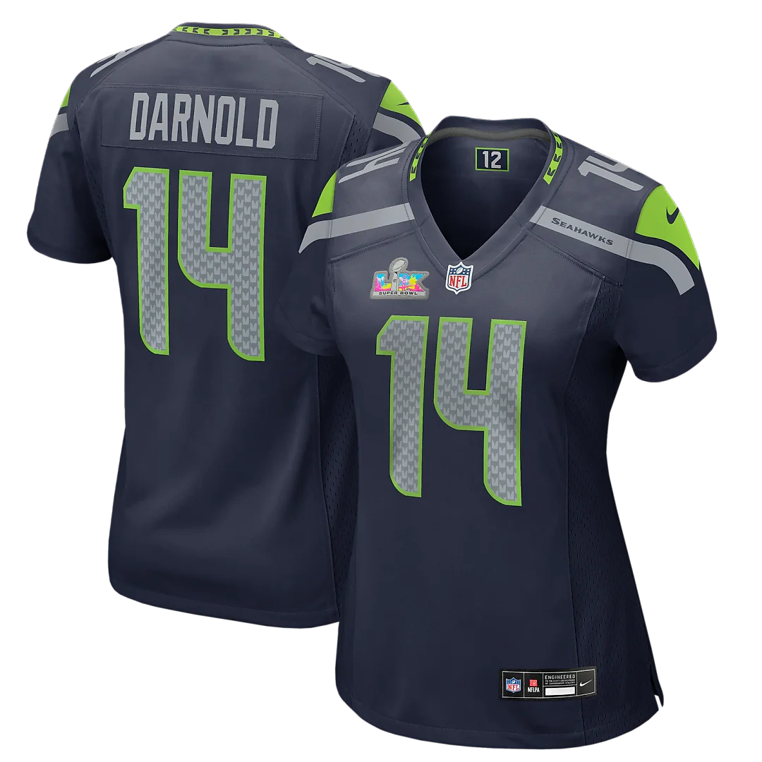 Zennovawear Sam Darnold Seattle Seahawks Women's Super Bowl LX Patch Game Jersey - College Navy