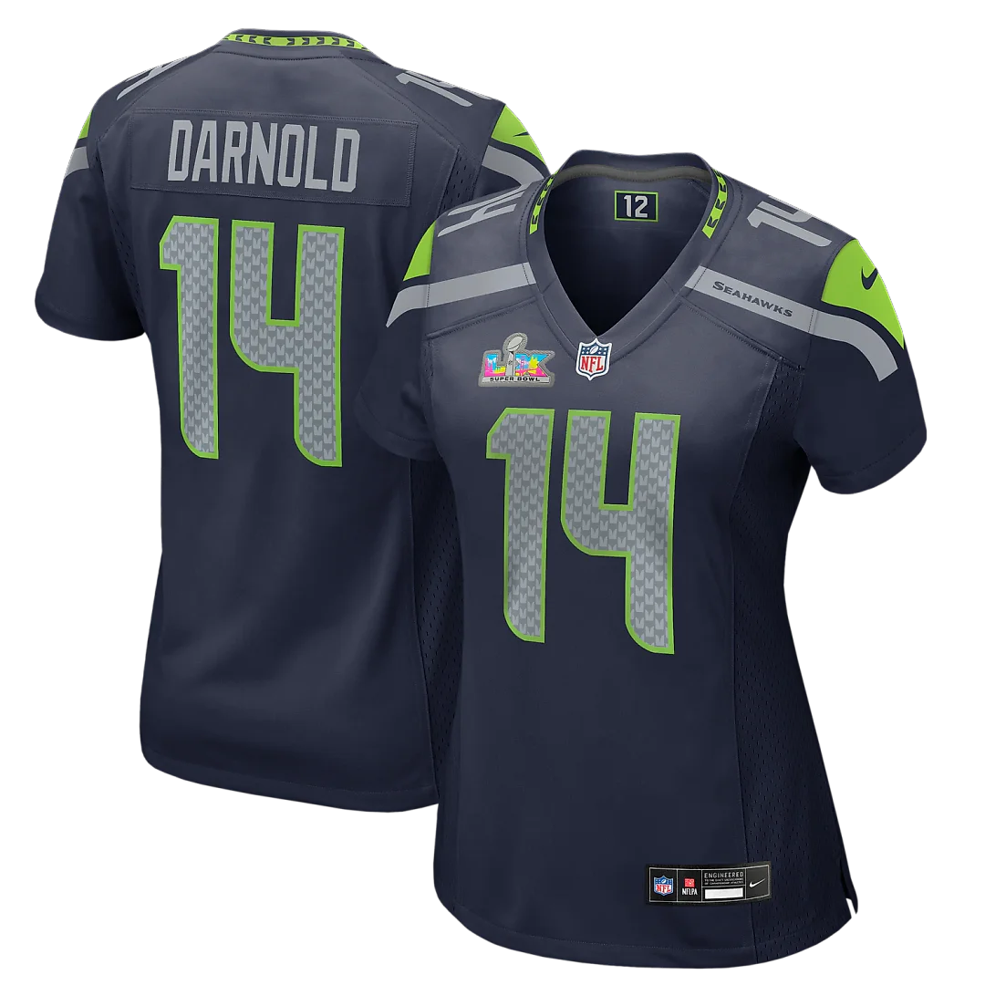 Zennovawear Sam Darnold Seattle Seahawks Women's Super Bowl LX Patch Game Jersey - College Navy