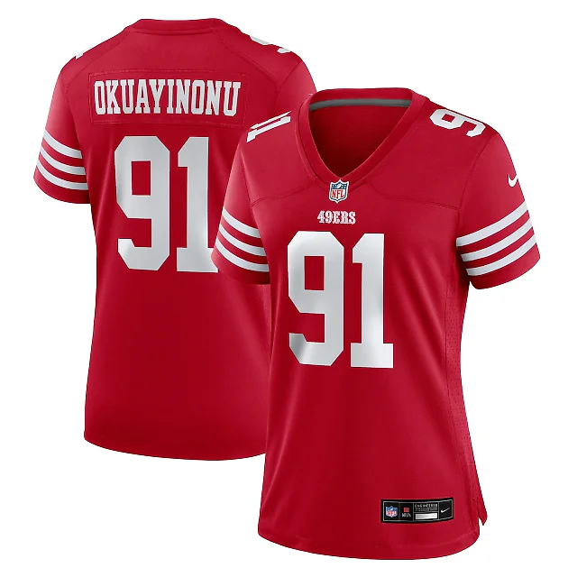 Zennovawear Sam Okuayinonu San Francisco 49ers Women's Team Game Jersey - Scarlet