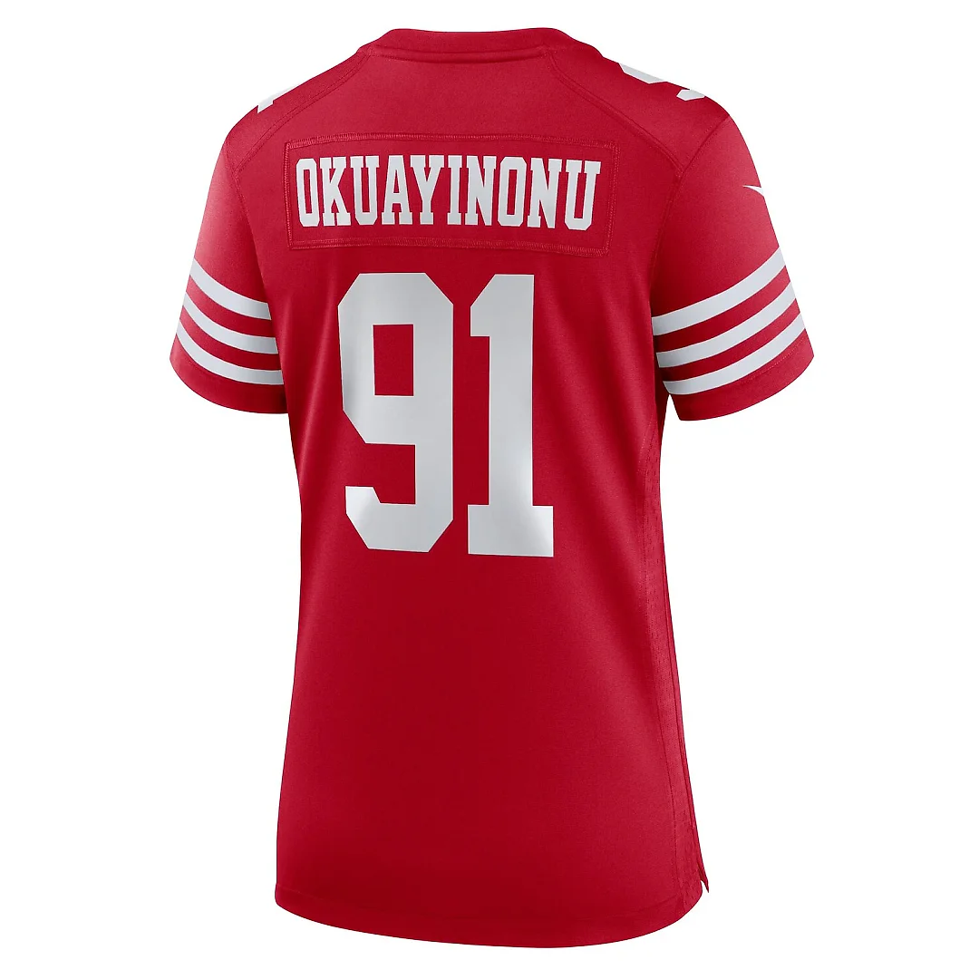 Zennovawear Sam Okuayinonu San Francisco 49ers Women's Team Game Jersey - Scarlet