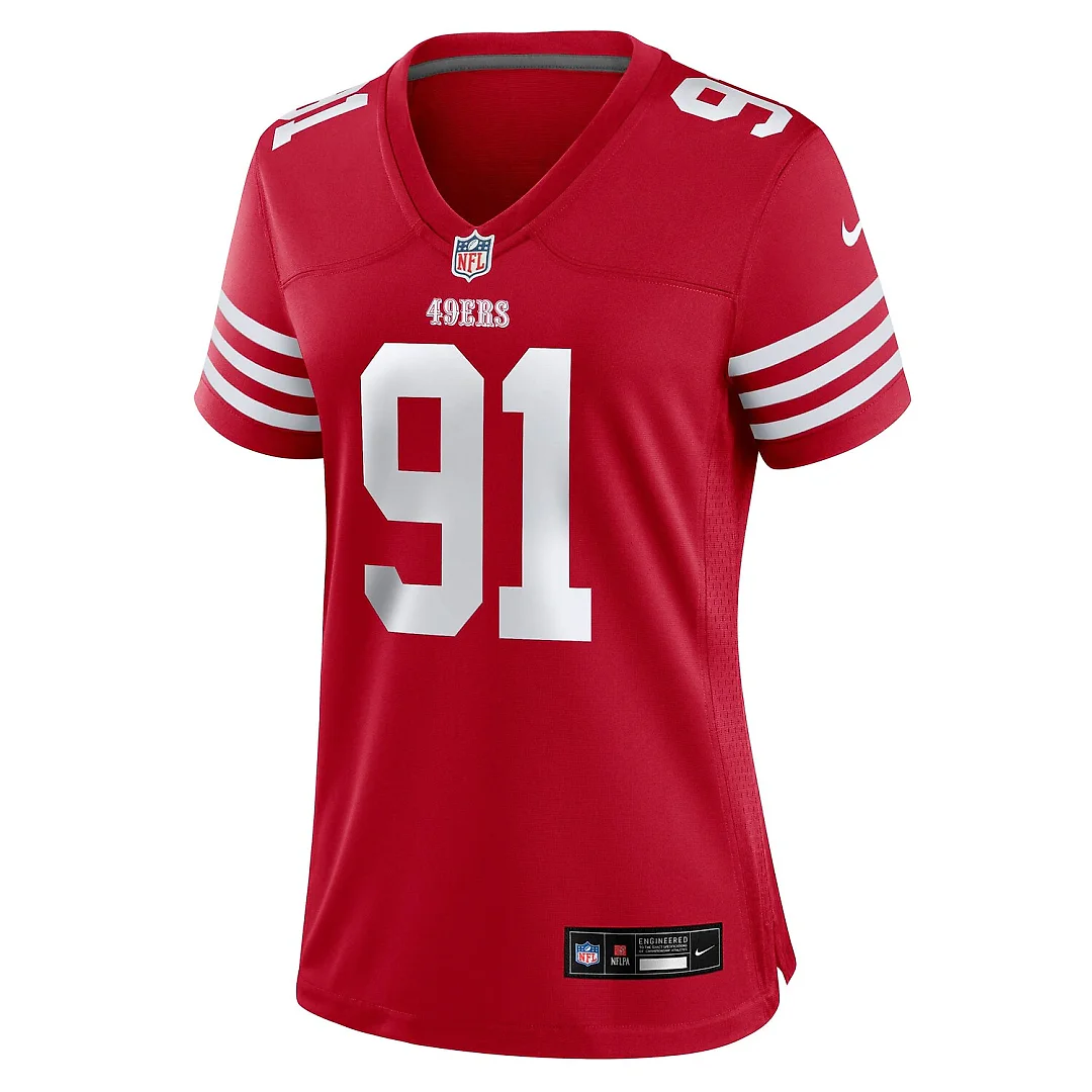 Zennovawear Sam Okuayinonu San Francisco 49ers Women's Team Game Jersey - Scarlet