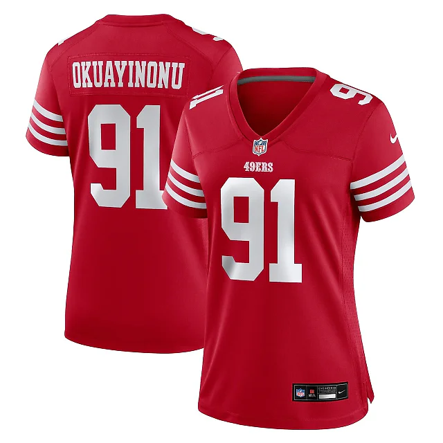 Zennovawear Sam Okuayinonu San Francisco 49ers Women's Team Game Jersey - Scarlet