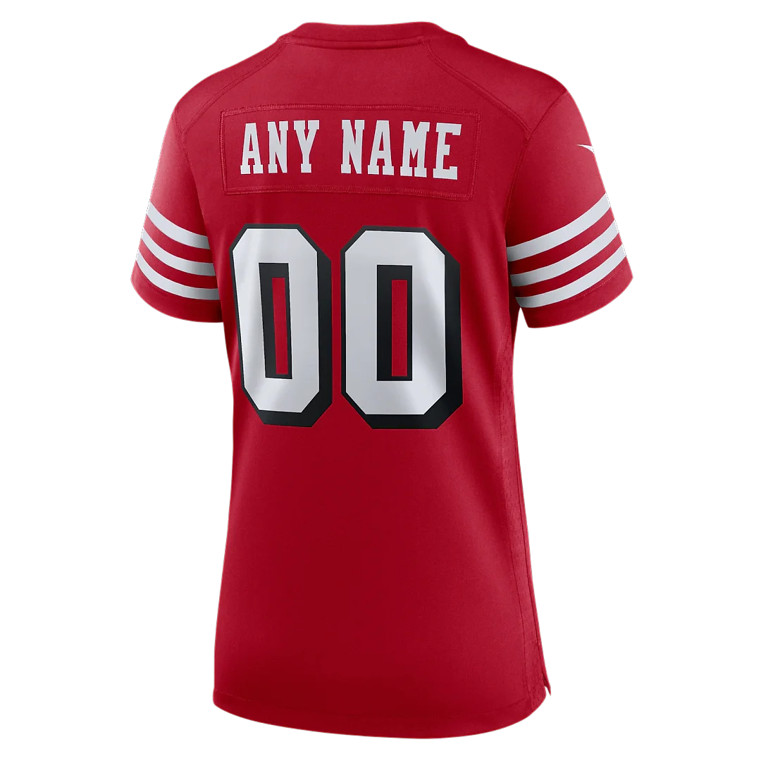 Zennovawear San Francisco 49ers Women's 80th Anniversary Alternate Custom Game Jersey - Scarlet