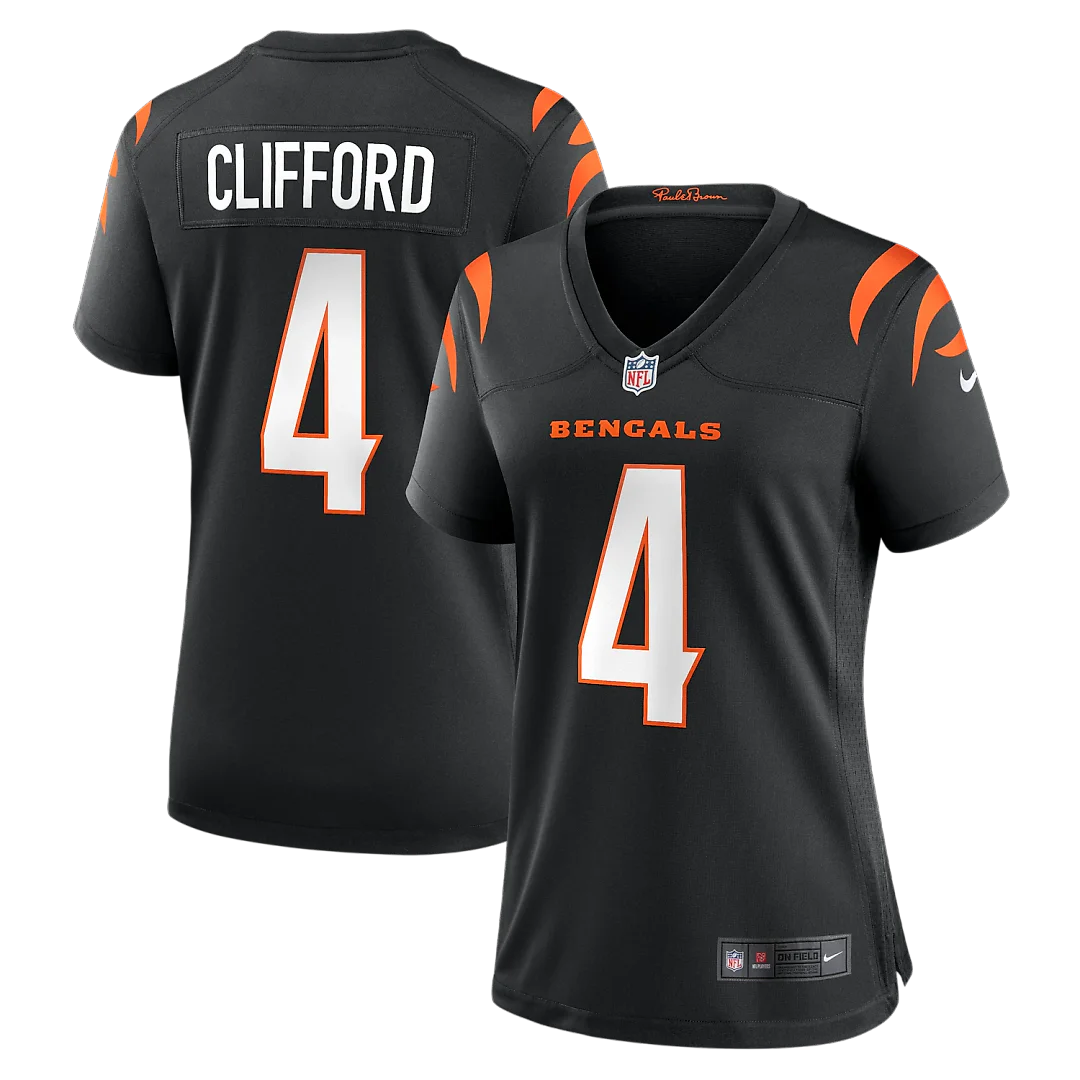 Zennovawear Sean Clifford Cincinnati Bengals Women's Team Game Jersey - Black