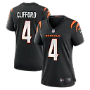 Zennovawear Sean Clifford Cincinnati Bengals Women's Team Game Jersey - Black