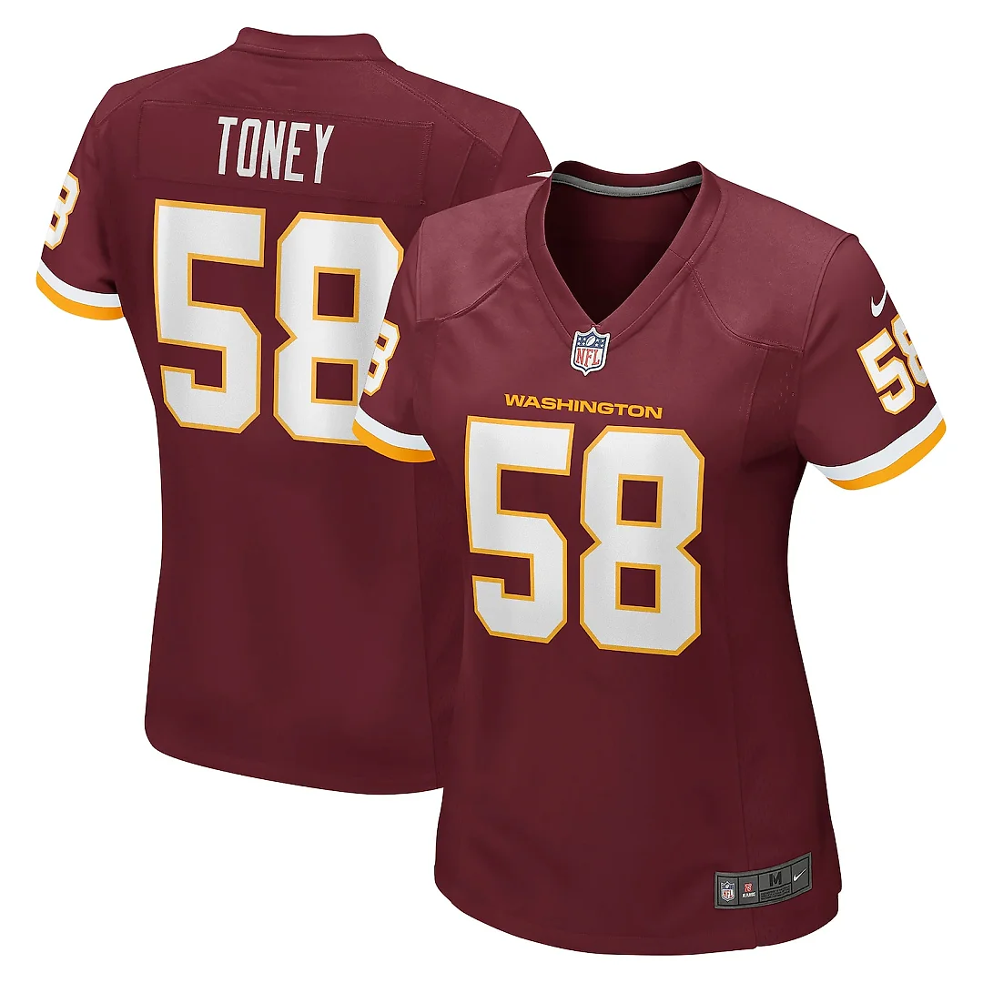 Zennovawear Shaka Toney Washington Football Team Women's Game Jersey - Burgundy