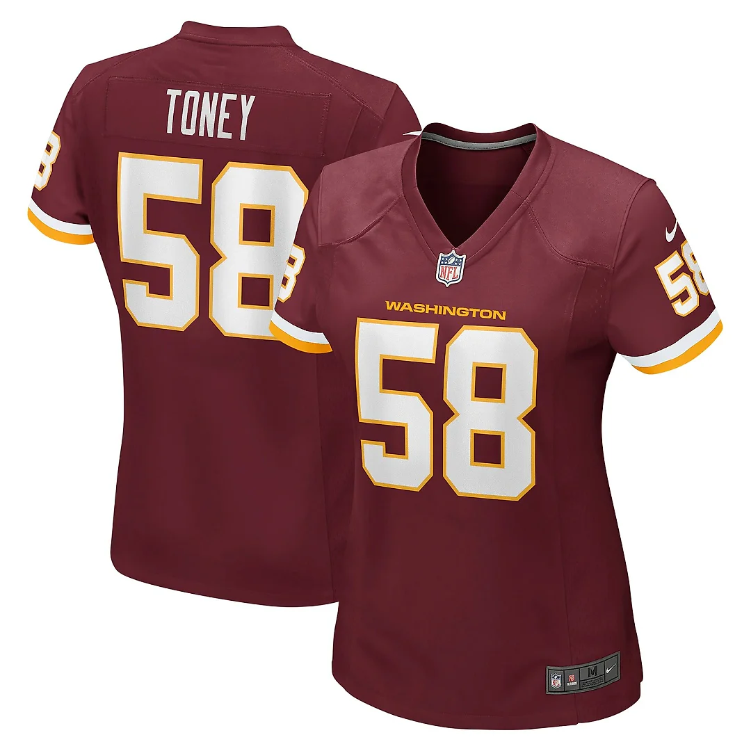 Zennovawear Shaka Toney Washington Football Team Women's Game Jersey - Burgundy