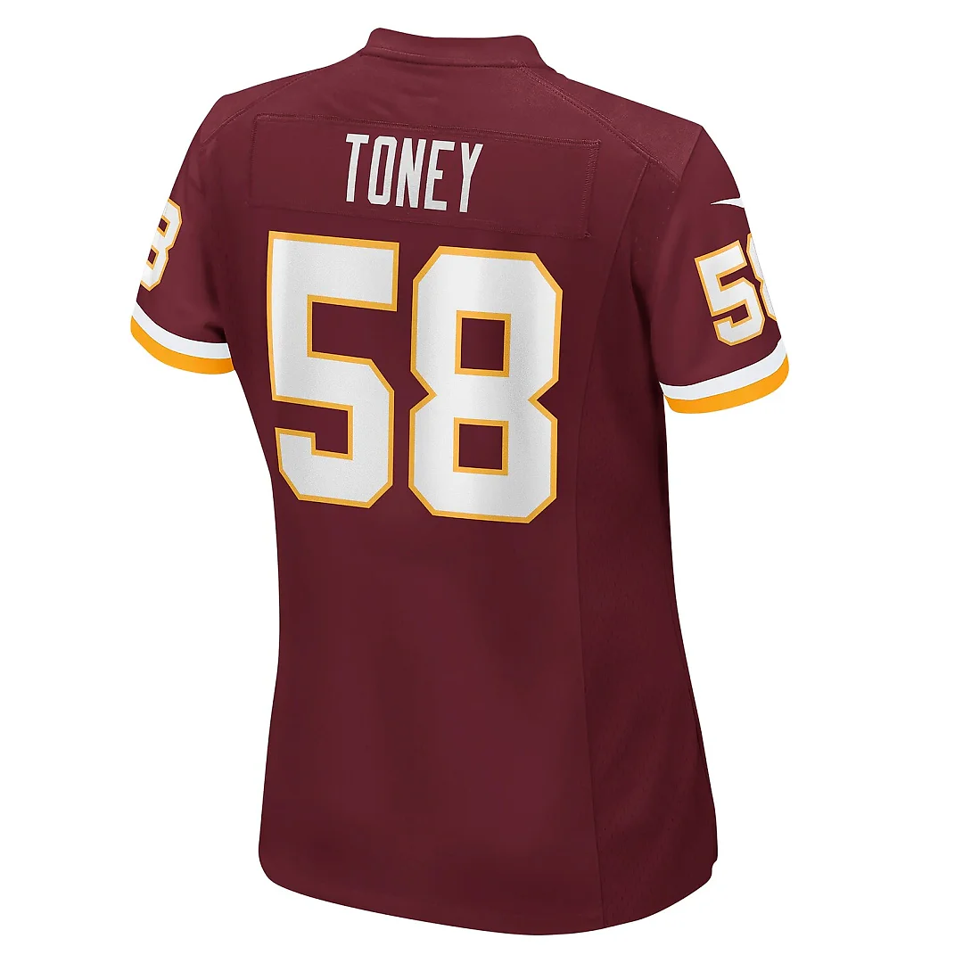 Zennovawear Shaka Toney Washington Football Team Women's Game Jersey - Burgundy