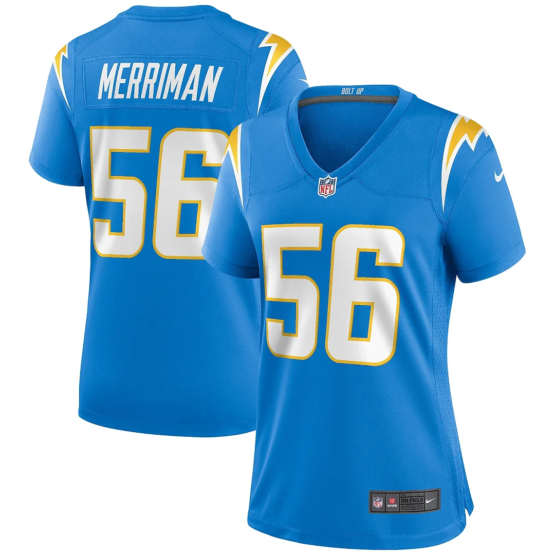 Zennovawear Shawne Merriman Los Angeles Chargers Women's Game Retired Player Jersey - Powder Blue