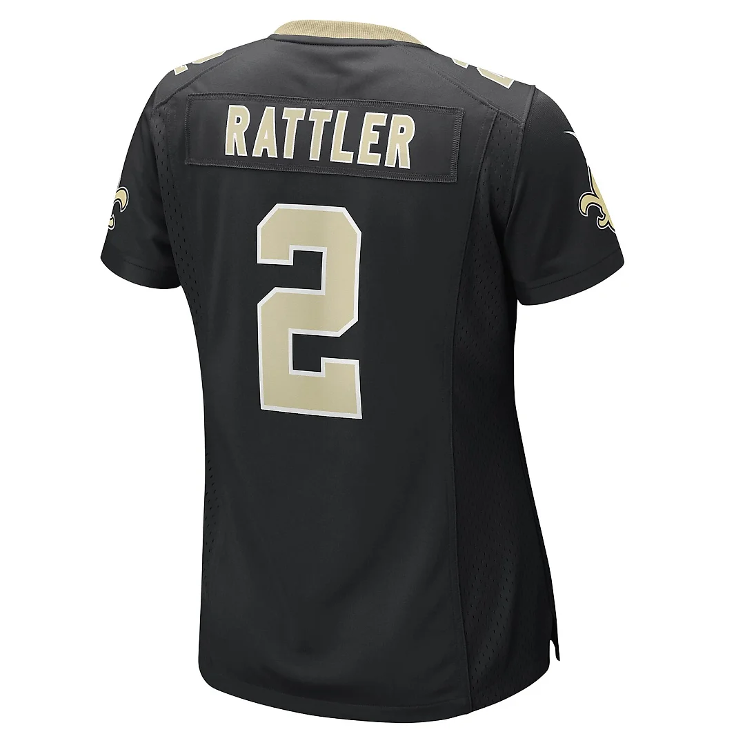 Zennovawear Spencer Rattler New Orleans Saints Women's Team Game Jersey - Black