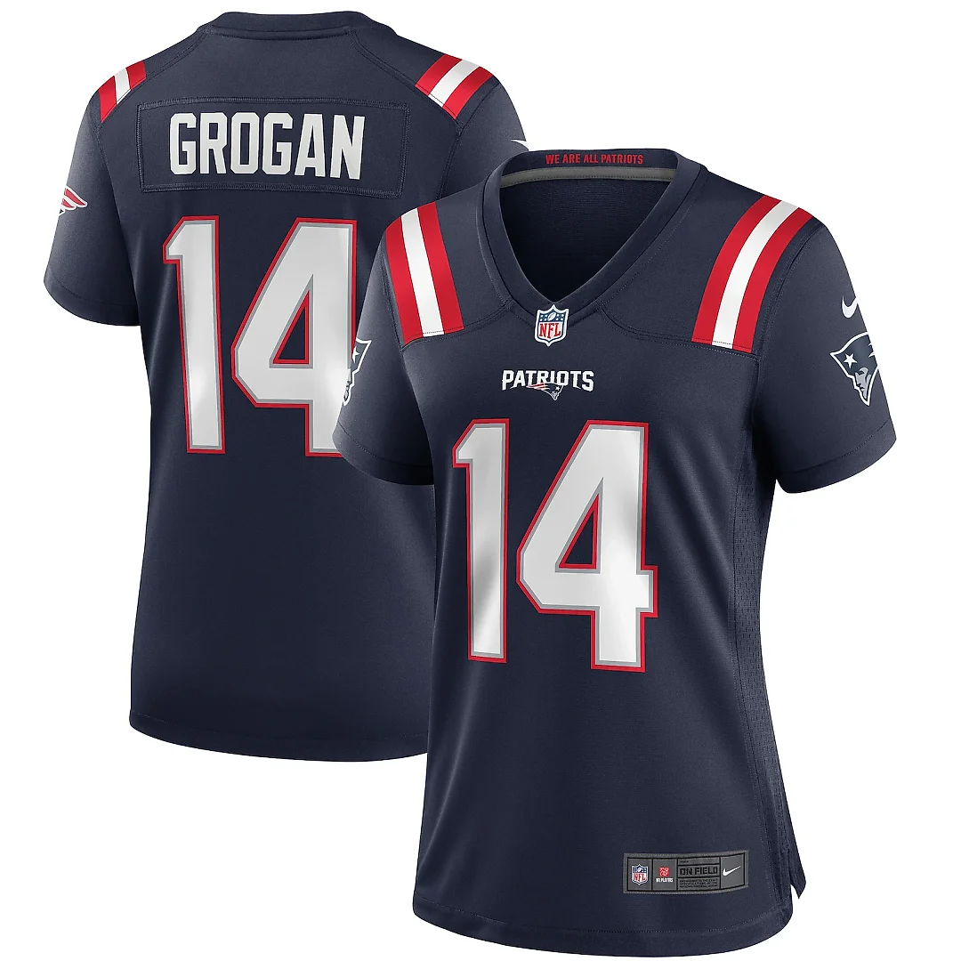 Zennovawear Steve Grogan New England Patriots Women's Game Retired Player Jersey - Navy