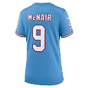 Zennovawear Steve McNair Tennessee Titans Women's Oilers Throwback Retired Player Game Jersey - Light Blue