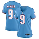 Zennovawear Steve McNair Tennessee Titans Women's Oilers Throwback Retired Player Game Jersey - Light Blue
