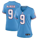 Zennovawear Steve McNair Tennessee Titans Women's Oilers Throwback Retired Player Game Jersey - Light Blue