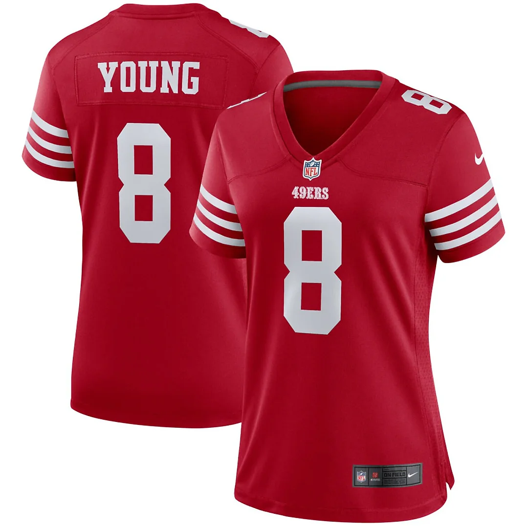 Zennovawear Steve Young San Francisco 49ers Women's Retired Player Game Jersey - Scarlet