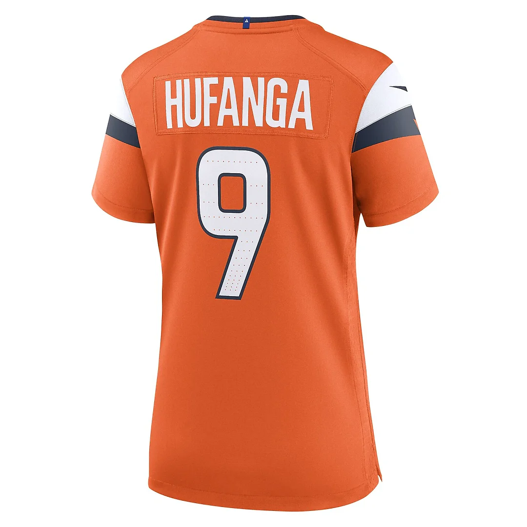 Zennovawear Talanoa Hufanga Denver Broncos Women's Team Game Jersey - Orange