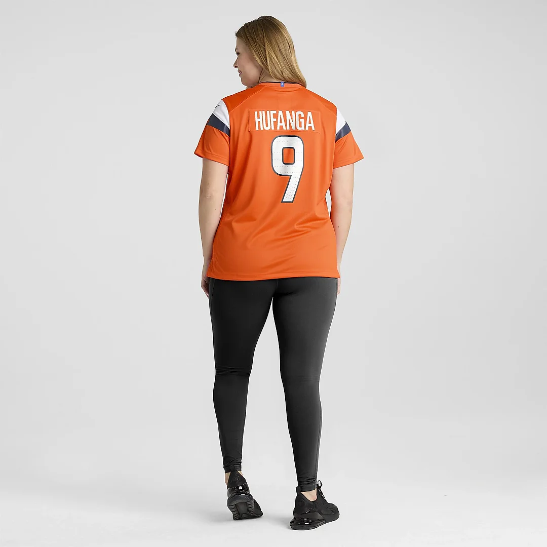 Zennovawear Talanoa Hufanga Denver Broncos Women's Team Game Jersey - Orange