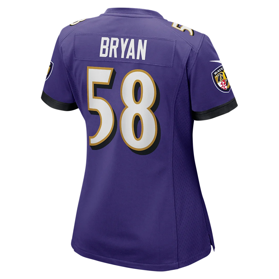 Zennovawear Taven Bryan Baltimore Ravens Women's Team Game Jersey - Purple