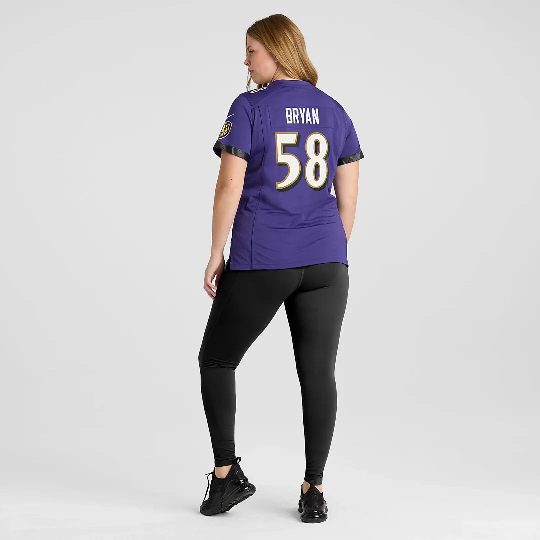 Zennovawear Taven Bryan Baltimore Ravens Women's Team Game Jersey - Purple