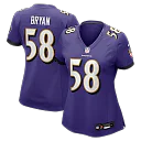 Zennovawear Taven Bryan Baltimore Ravens Women's Team Game Jersey - Purple
