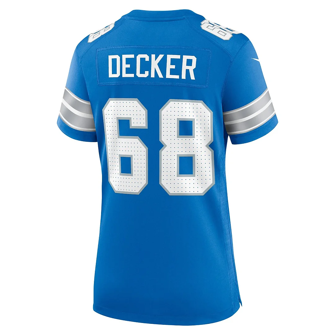 Zennovawear Taylor Decker Detroit Lions Women's Team Game Jersey - Blue